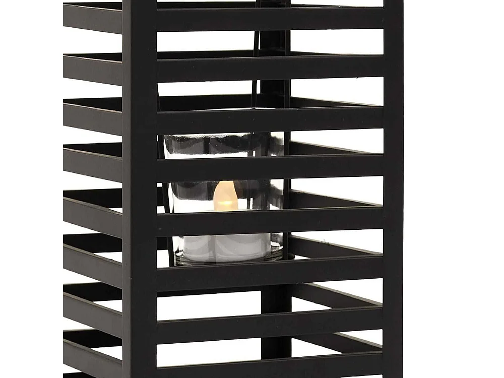 Lanterne En Metal Noir Black Forest H24.5cm