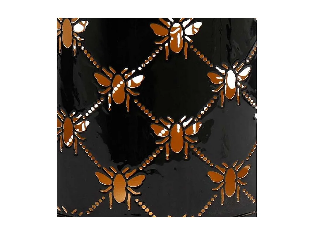 Lanterne ronde ajourée en métal Abeille 20 x 32 cm