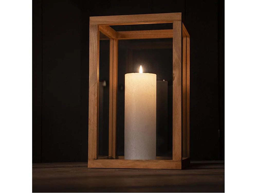 Lanternes en bois et verre (Lot de 4)