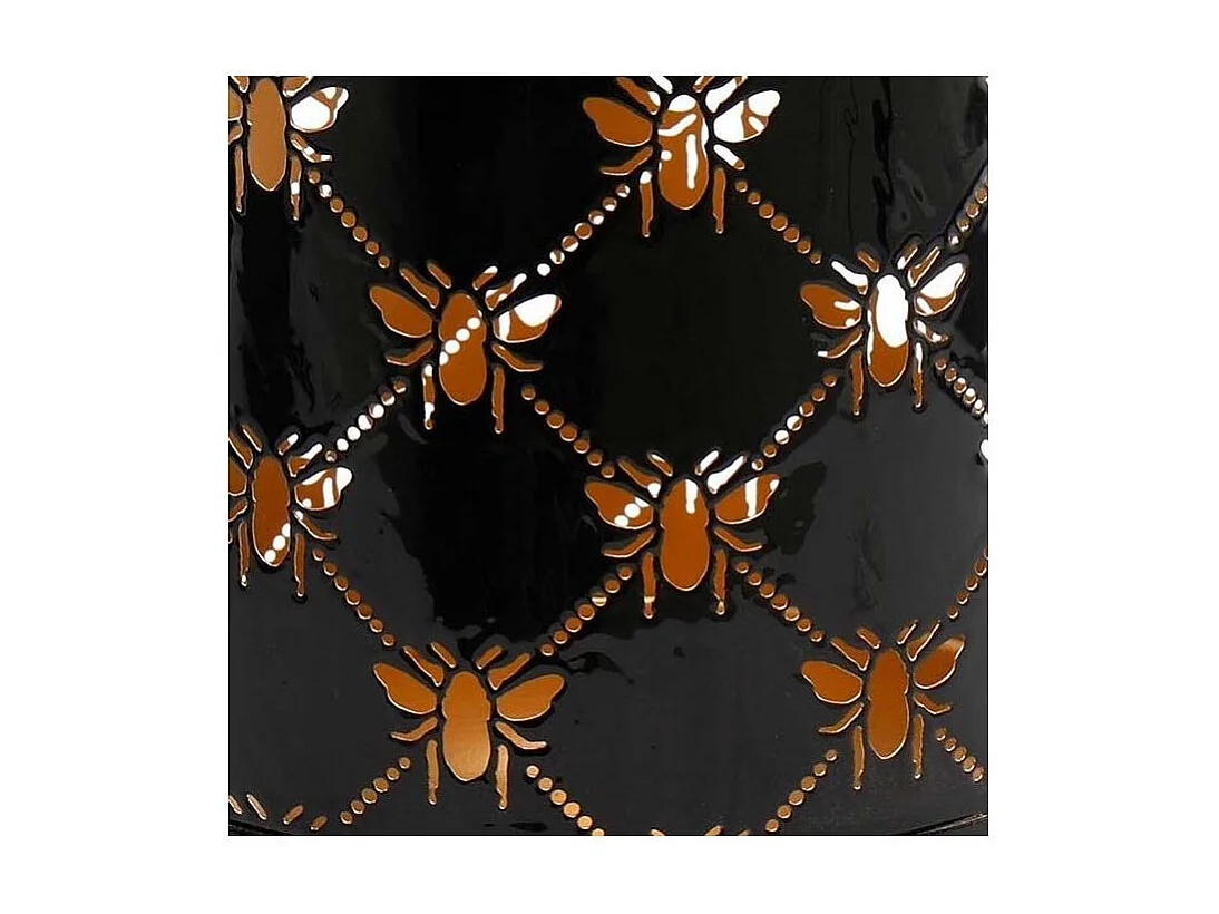 Lanterne ronde ajourée en métal Abeille 14 x 25 cm