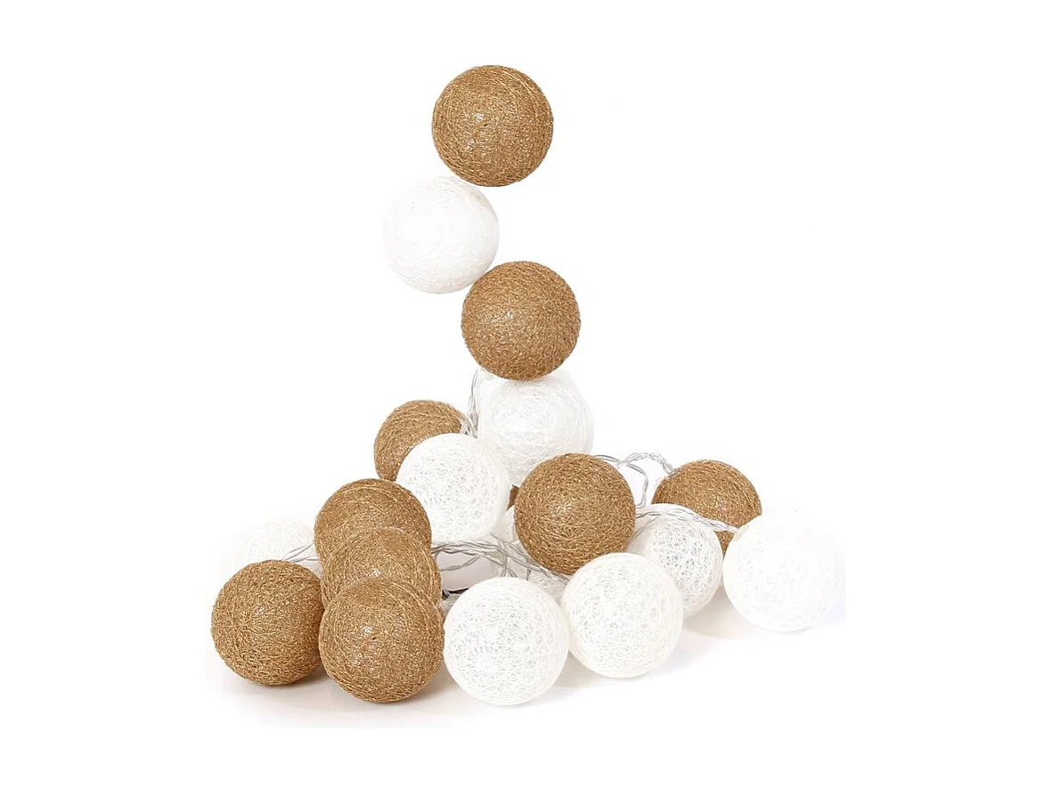 Guirlande Eucla Blanc, Beige, Or