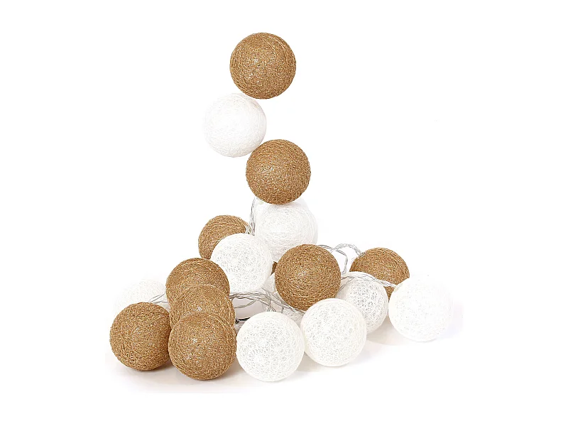 Guirlande Eucla Blanc, Beige, Or