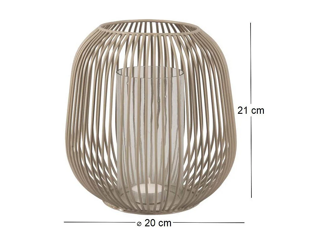 Linterna de alambre iluminada 20 x 21 cm