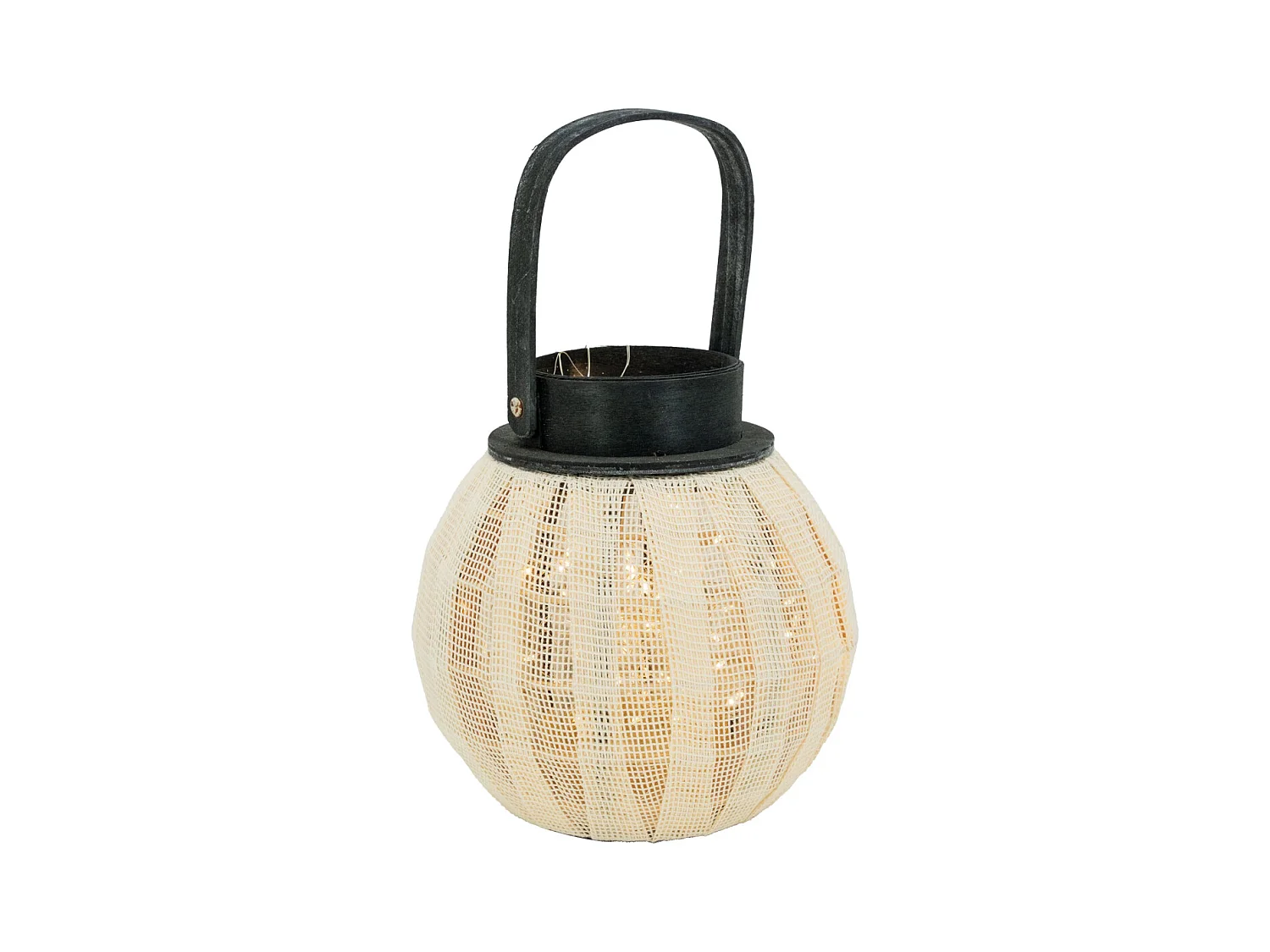 Lanterne ronde en bois et coton Rond