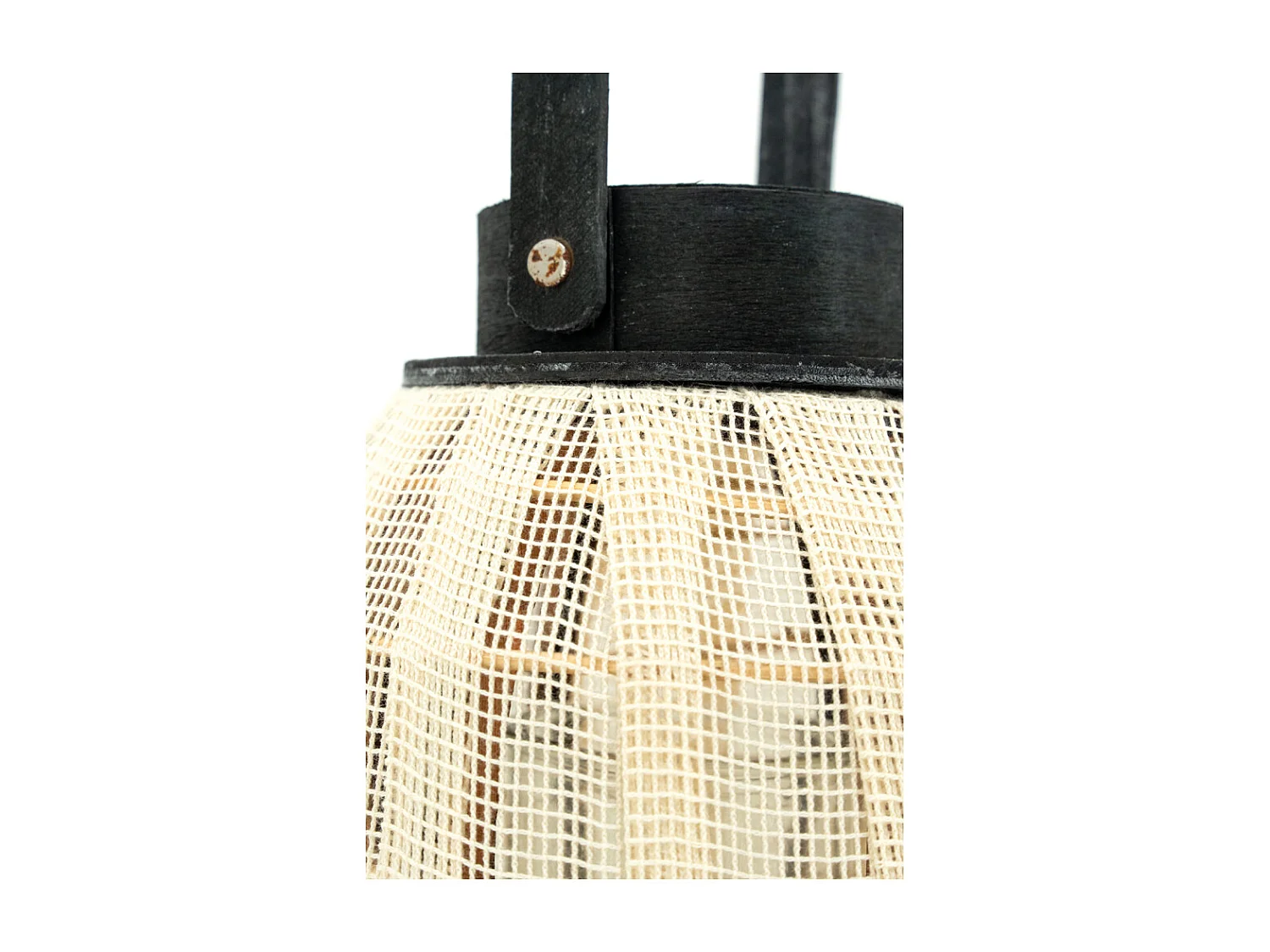 Lanterne ronde en bois et coton Rond