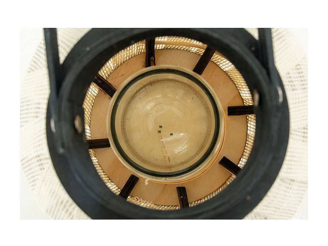 Lanterne ronde en bois et coton Rond