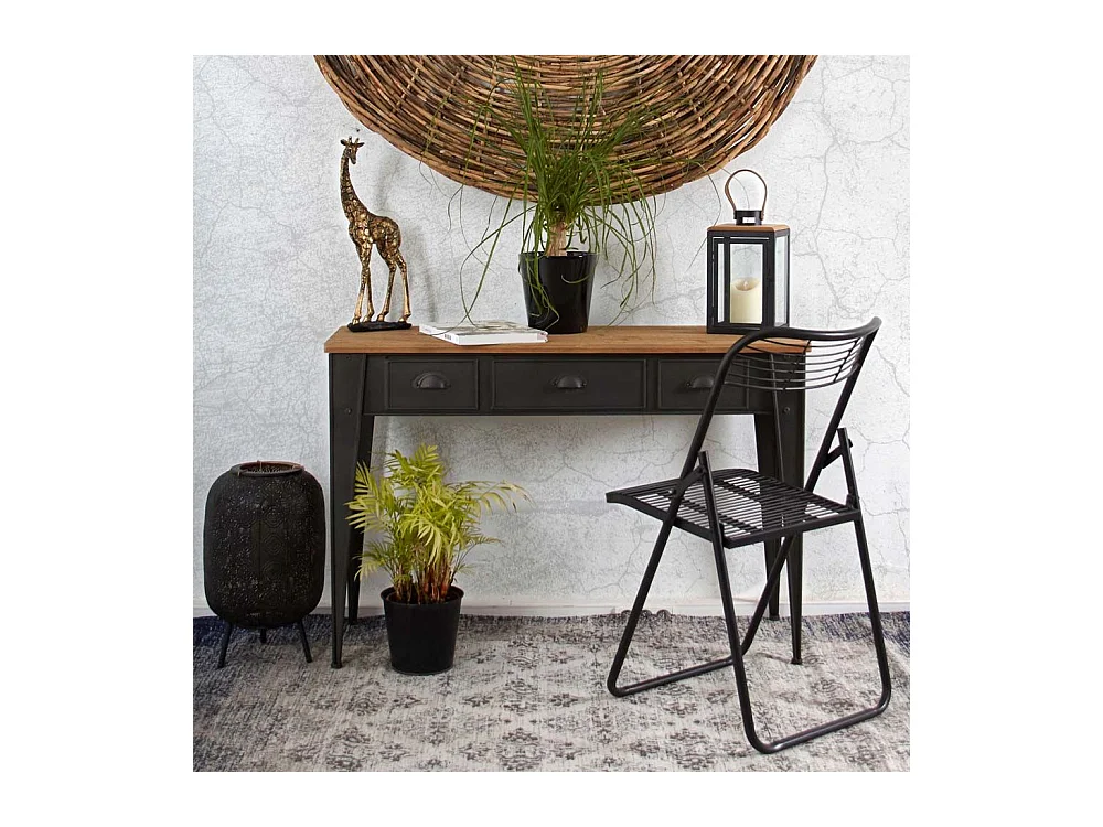 Lanternes en métal et bois (Lot de 2)