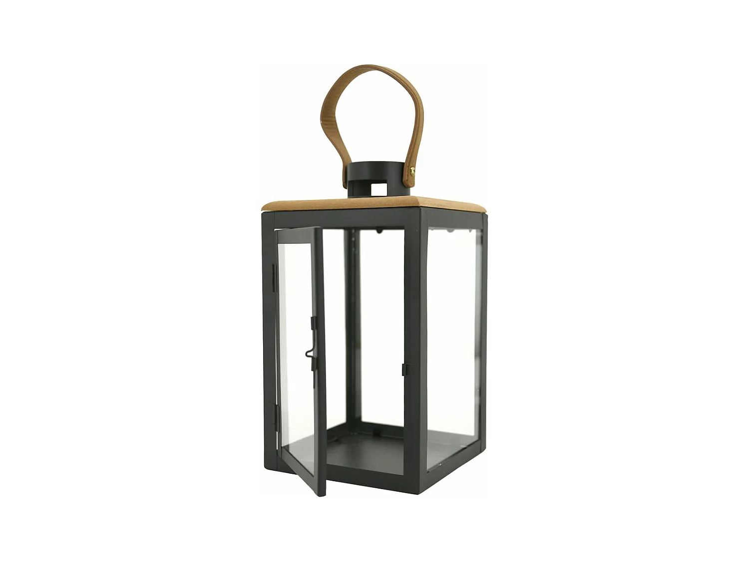 Lanternes en métal et bois (Lot de 2)