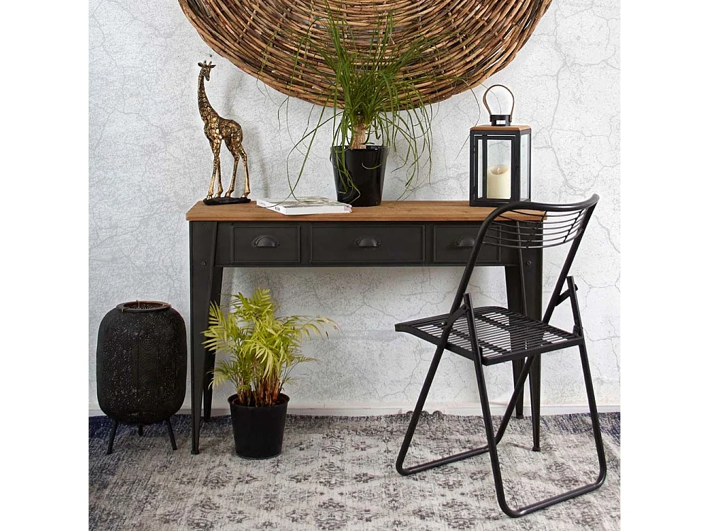 Lanternes en métal et bois (Lot de 2)