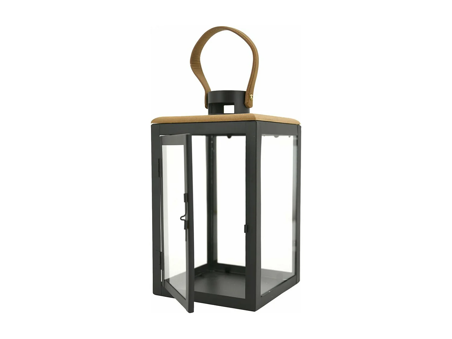 Lanternes en métal et bois (Lot de 2)