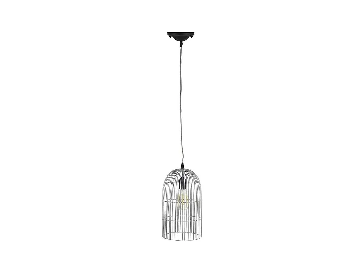 Lampe Suspension "Haute Cage" 38cm Argent