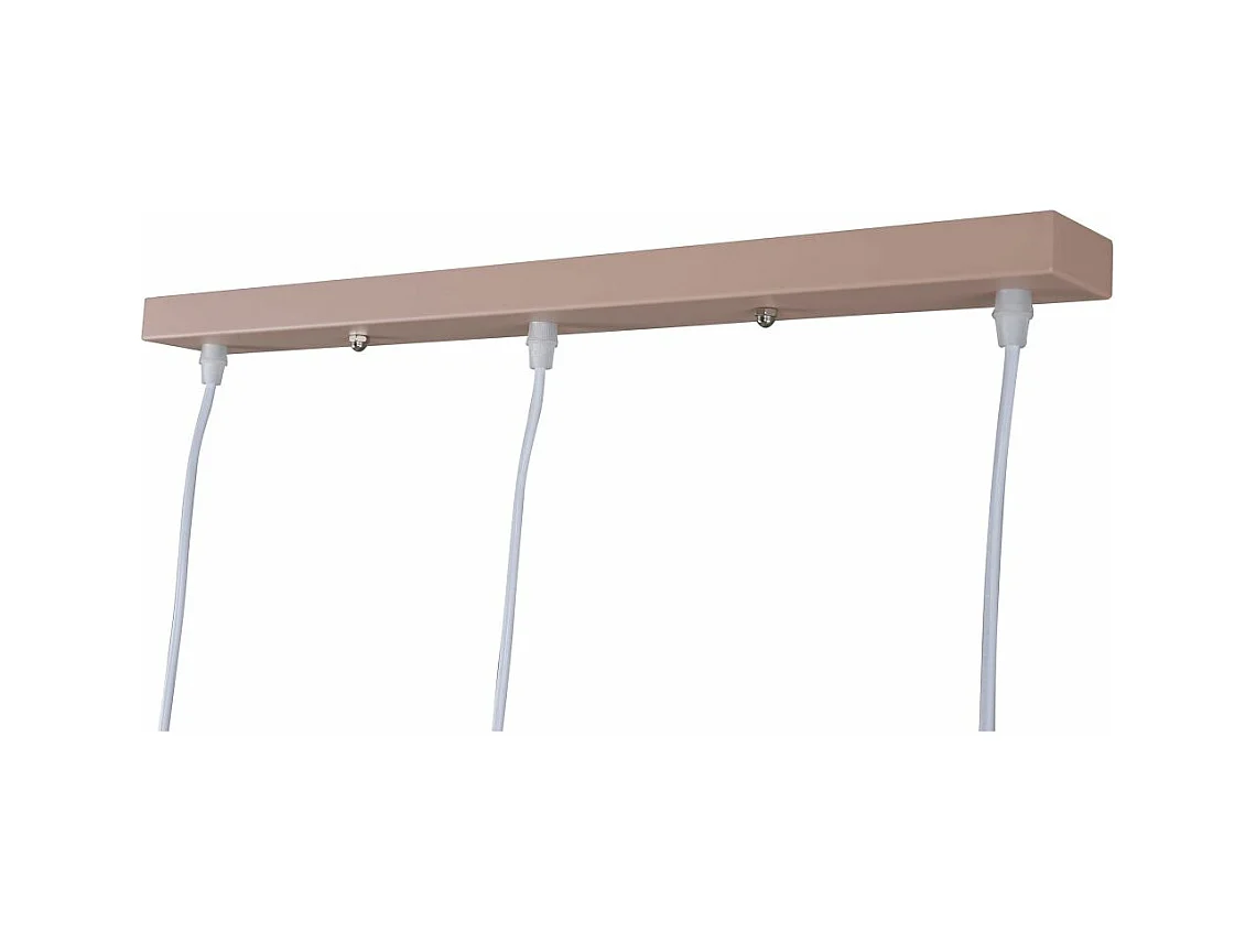 Lampe Suspension Design 3 Lampes "Tubbie" 73cm Rose Poudré