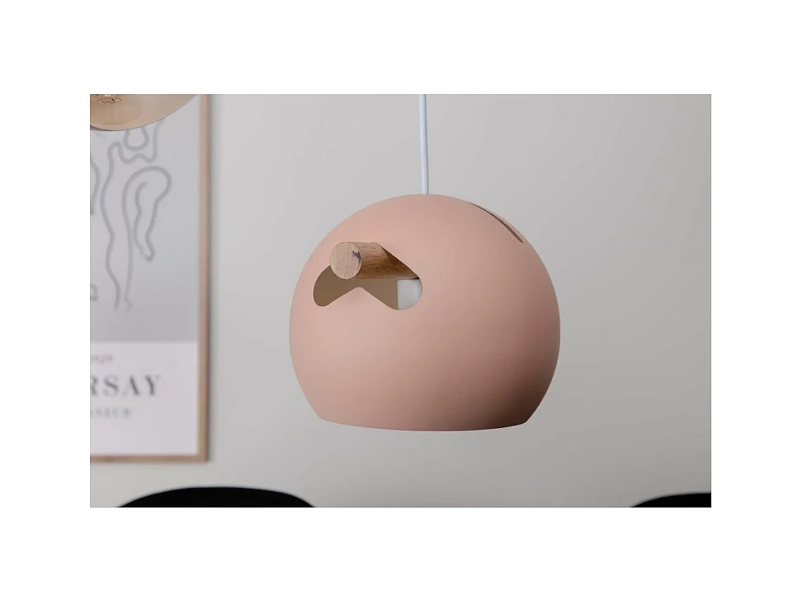 Lampe Suspension Design 3 Lampes "Tubbie" 73cm Rose Poudré