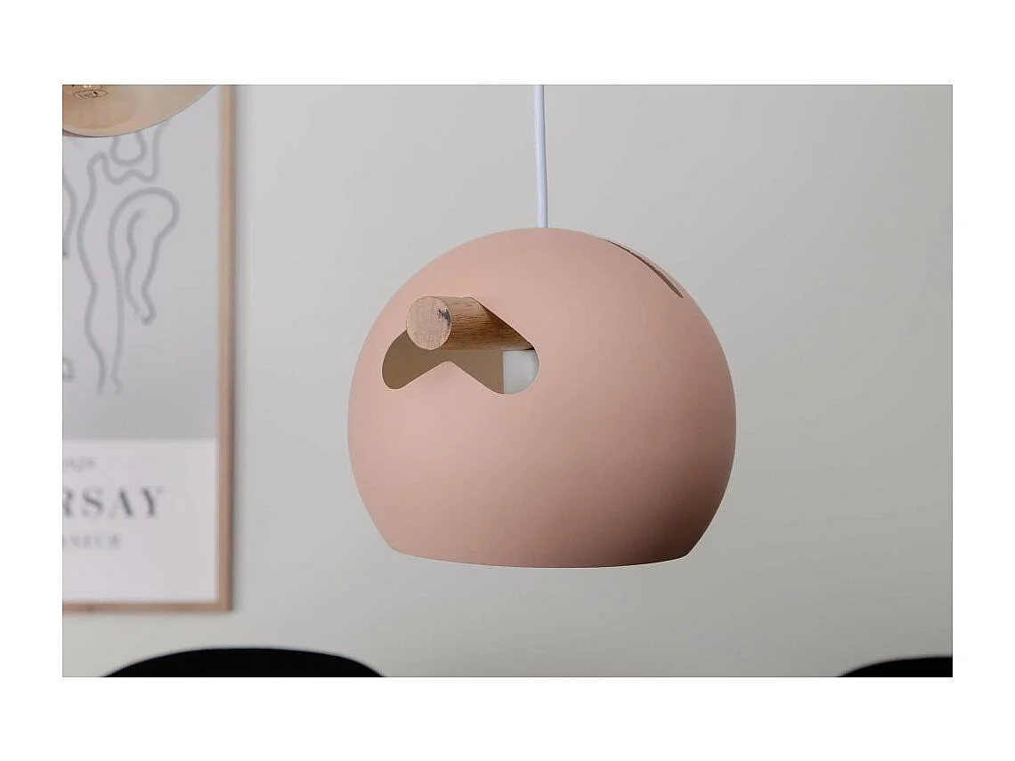 Tubbie verlichting hanglamp 73x23x15,5cm staal oudroze.