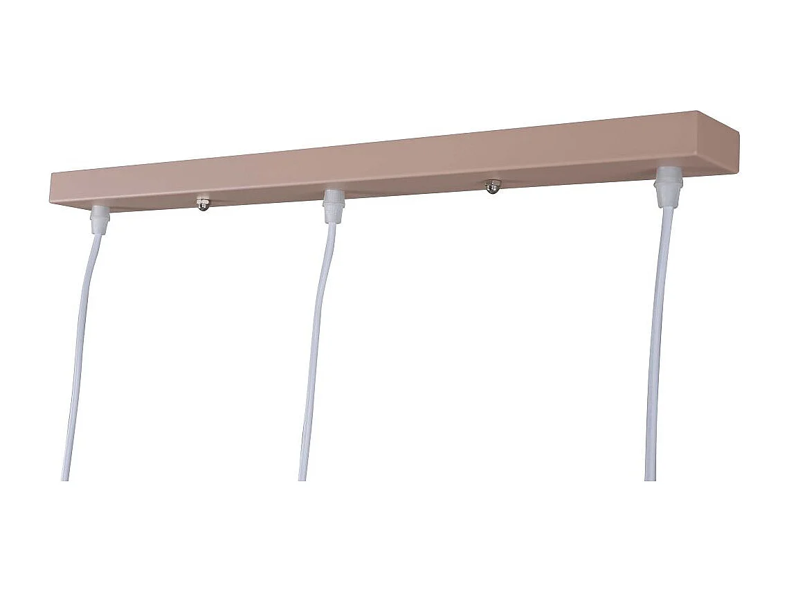 Lampe Suspension Design 3 Lampes "Tubbie" 73cm Rose Poudré