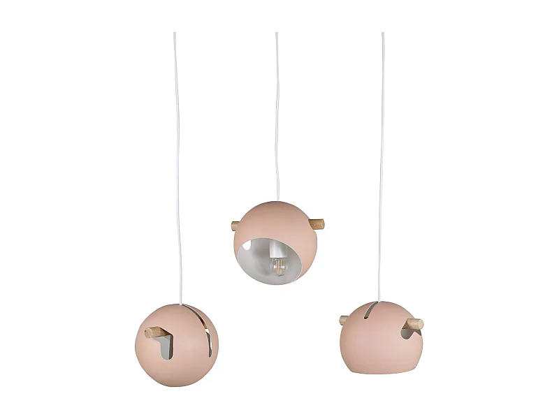 Tubbie verlichting hanglamp 73x23x15,5cm staal oudroze.