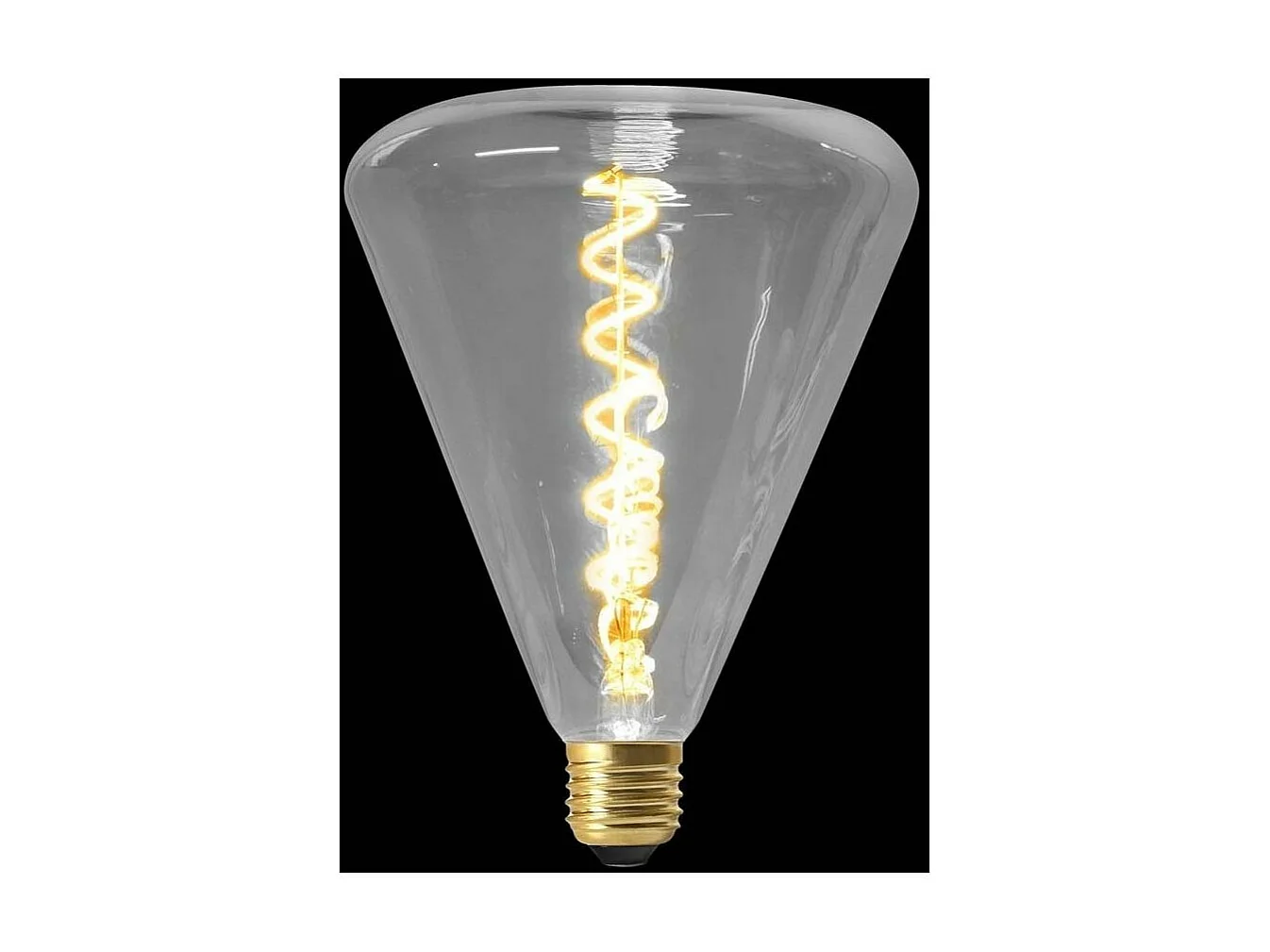 Ampoule pyramide LED spirale teinté gris 19 cm