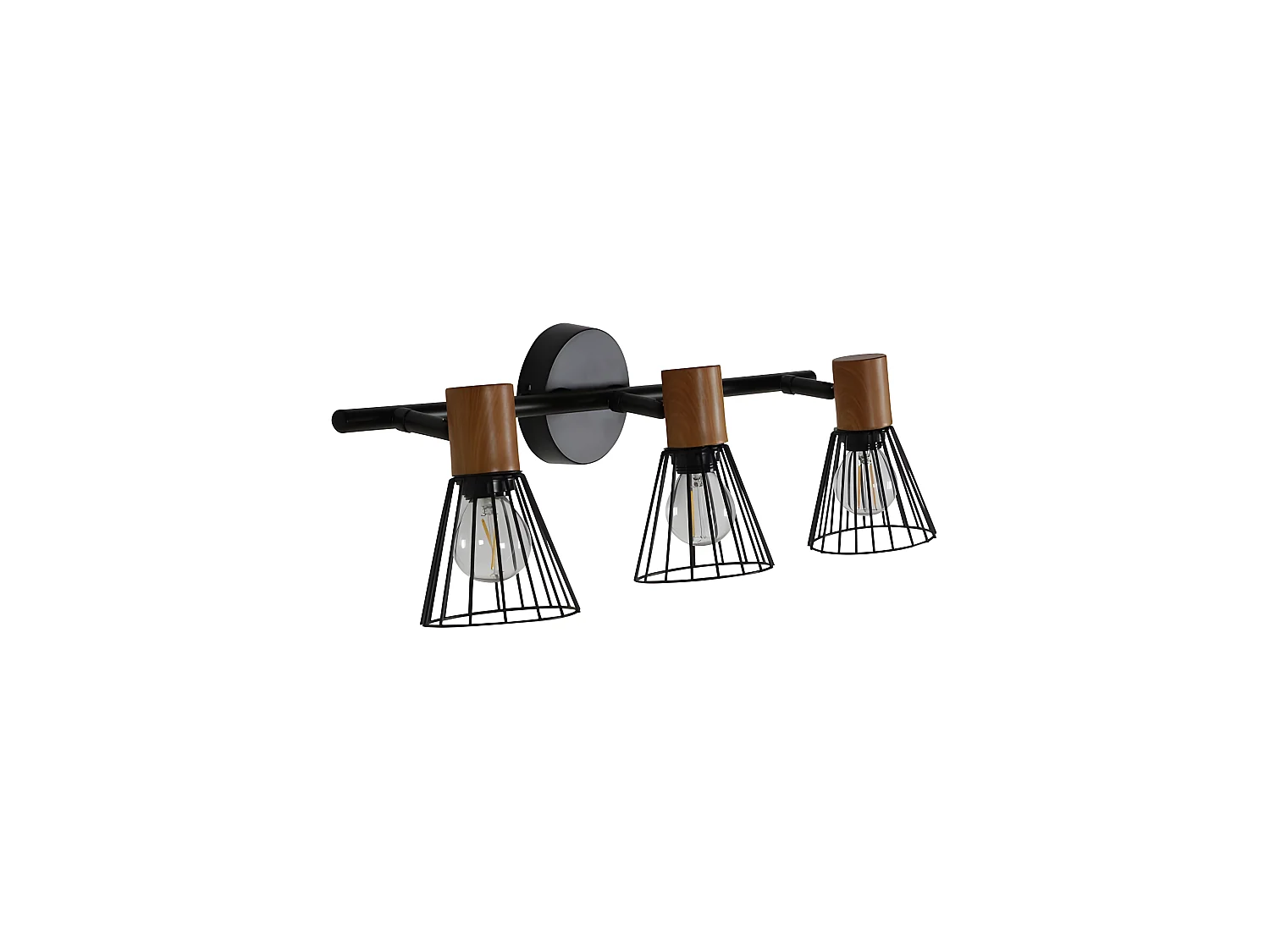 Plafonnier 3 Spots "Atticus" 48cm Noir