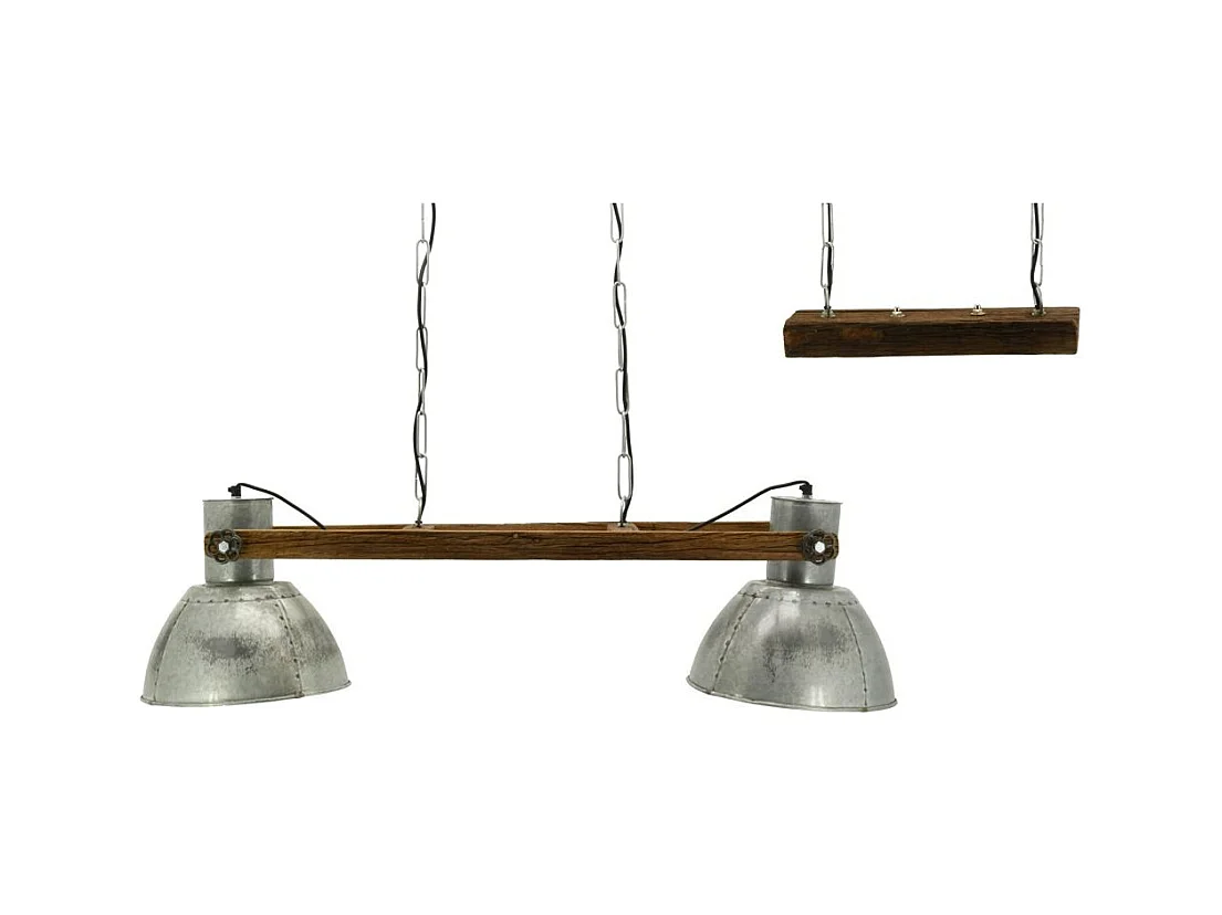 Suspension en bois recyclé et métal