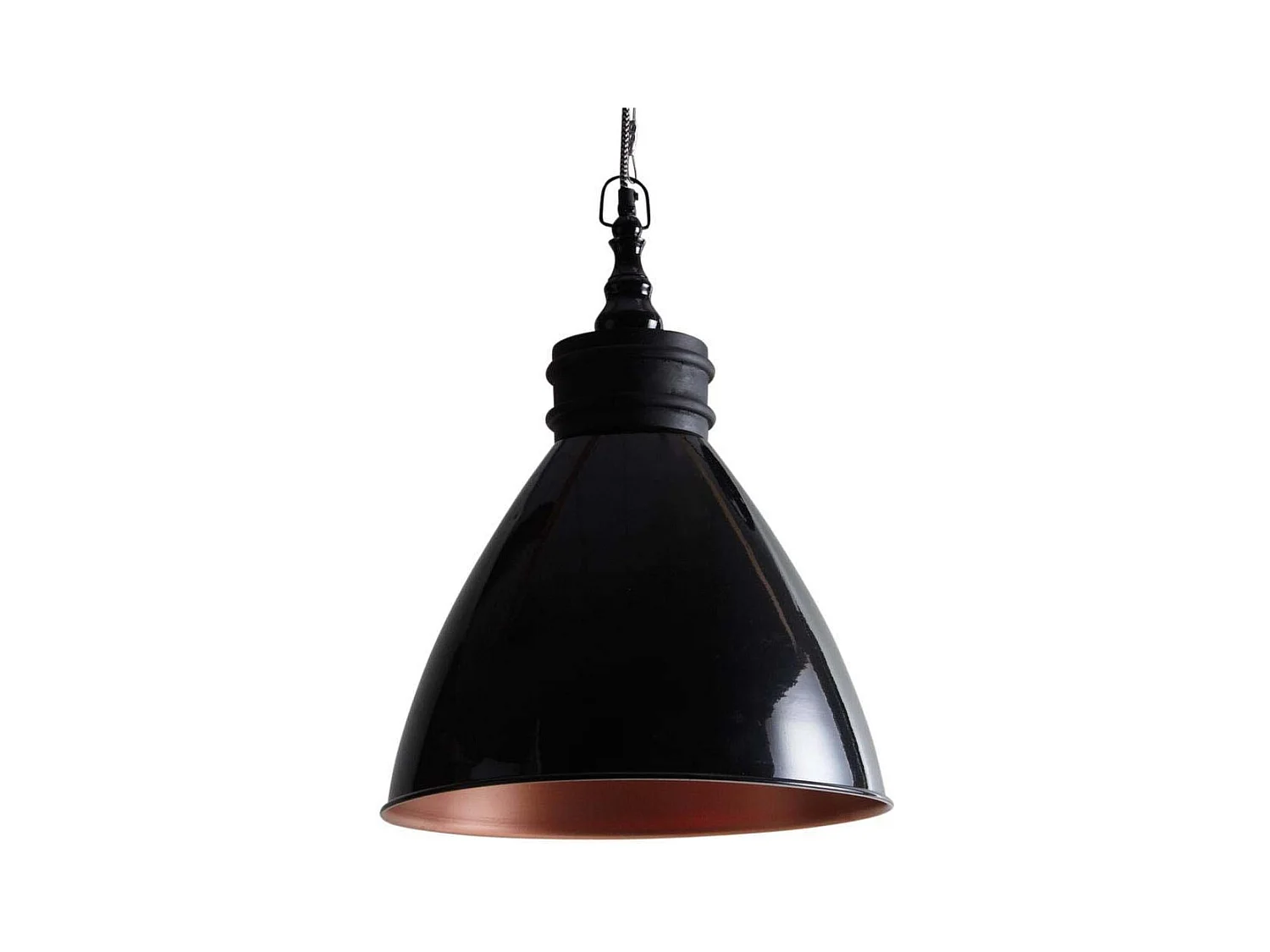 Suspension en métal laqué et bois Noir