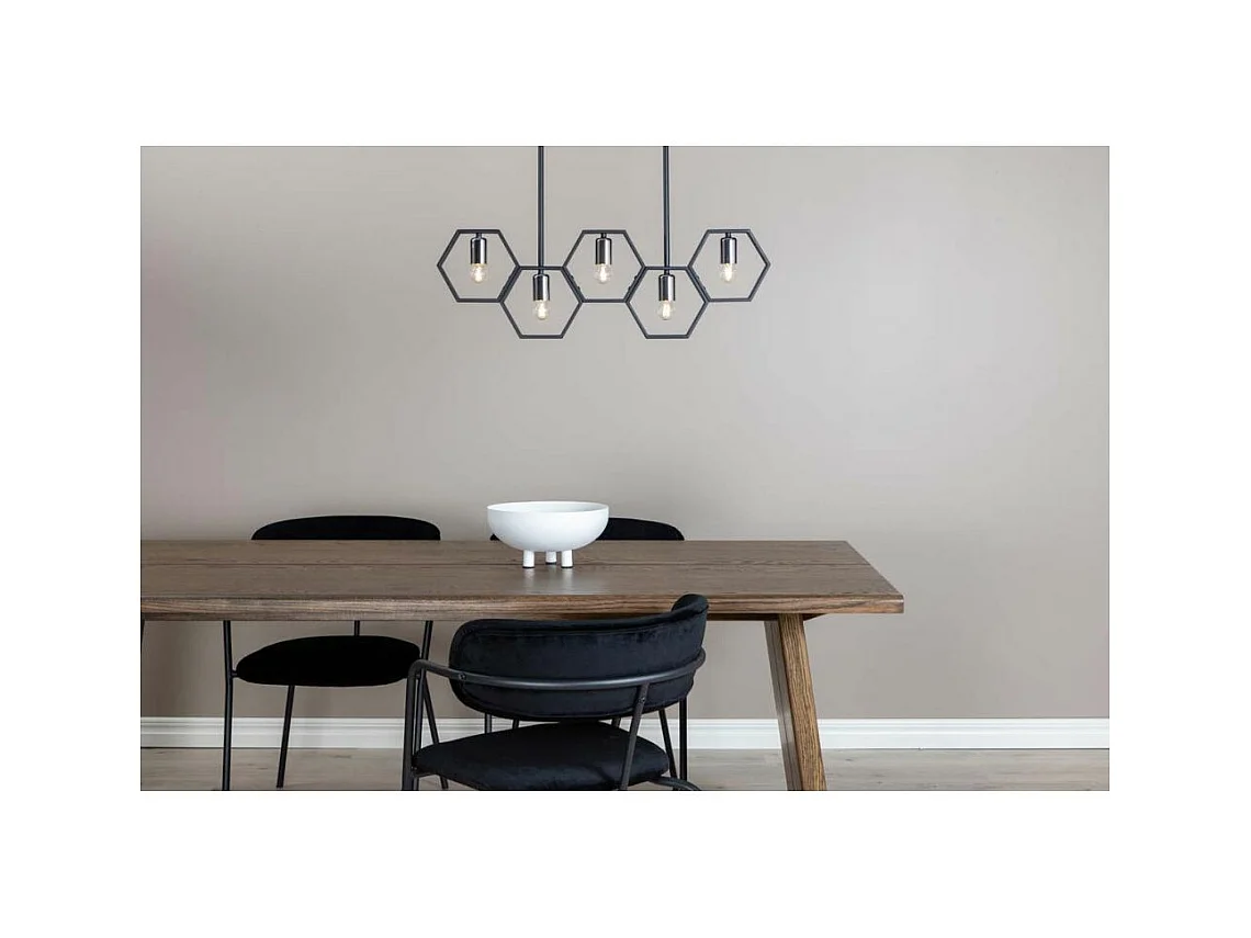 Queen B verlichting hanglamp 80x4,2x26cm staal zwart.