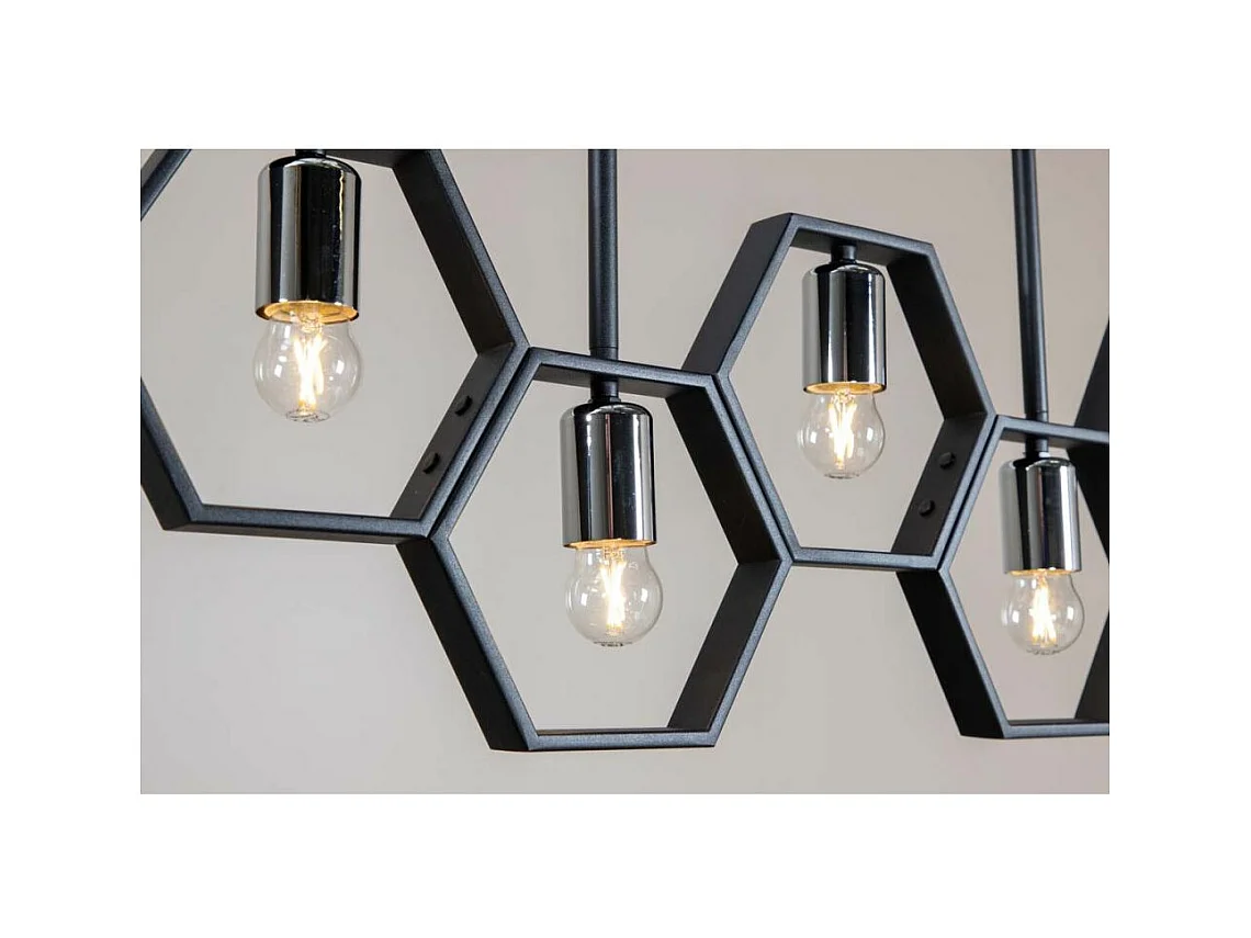 Queen B verlichting hanglamp 80x4,2x26cm staal zwart.