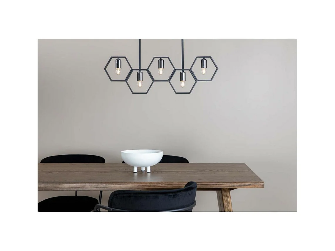 Queen B verlichting hanglamp 80x4,2x26cm staal zwart.