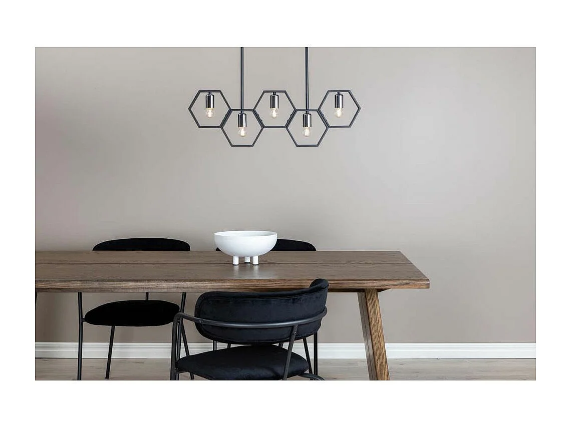 Lampe Suspension Design 5 Lampes "Queen B" 80cm Noir