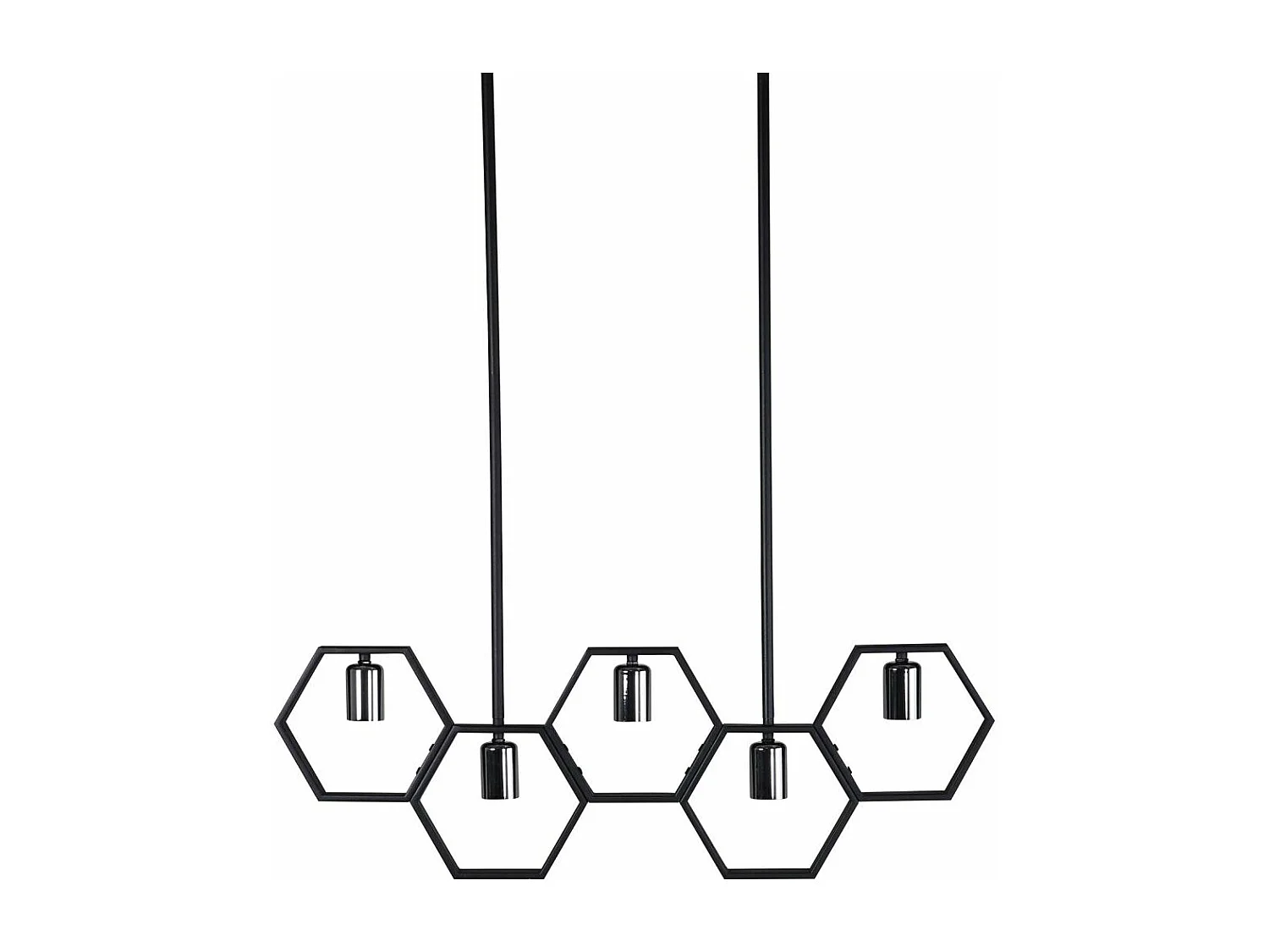 Lampe Suspension Design 5 Lampes "Queen B" 80cm Noir