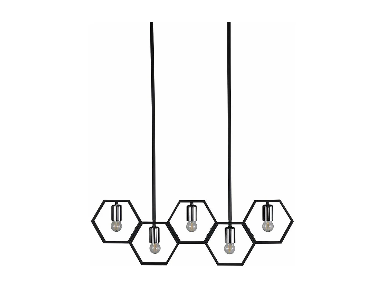 Lampe Suspension Design 5 Lampes "Queen B" 80cm Noir