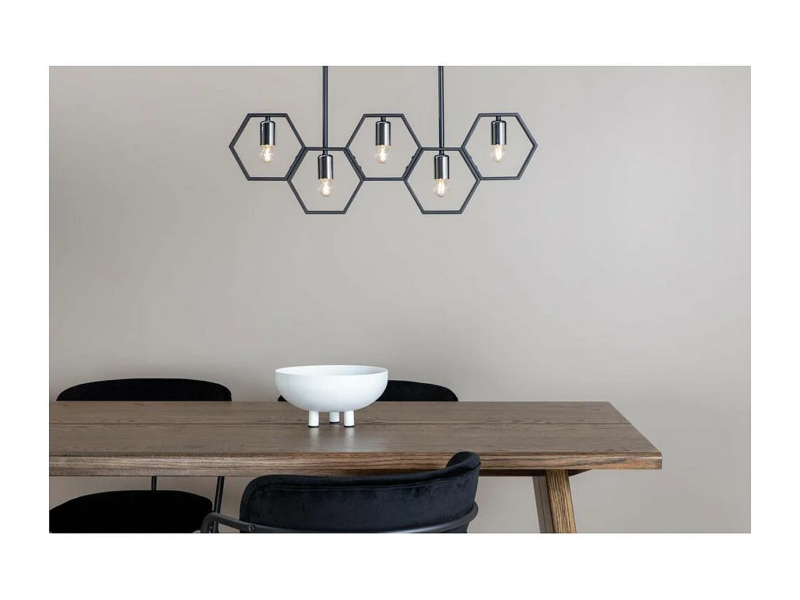 Lampe Suspension Design 5 Lampes "Queen B" 80cm Noir