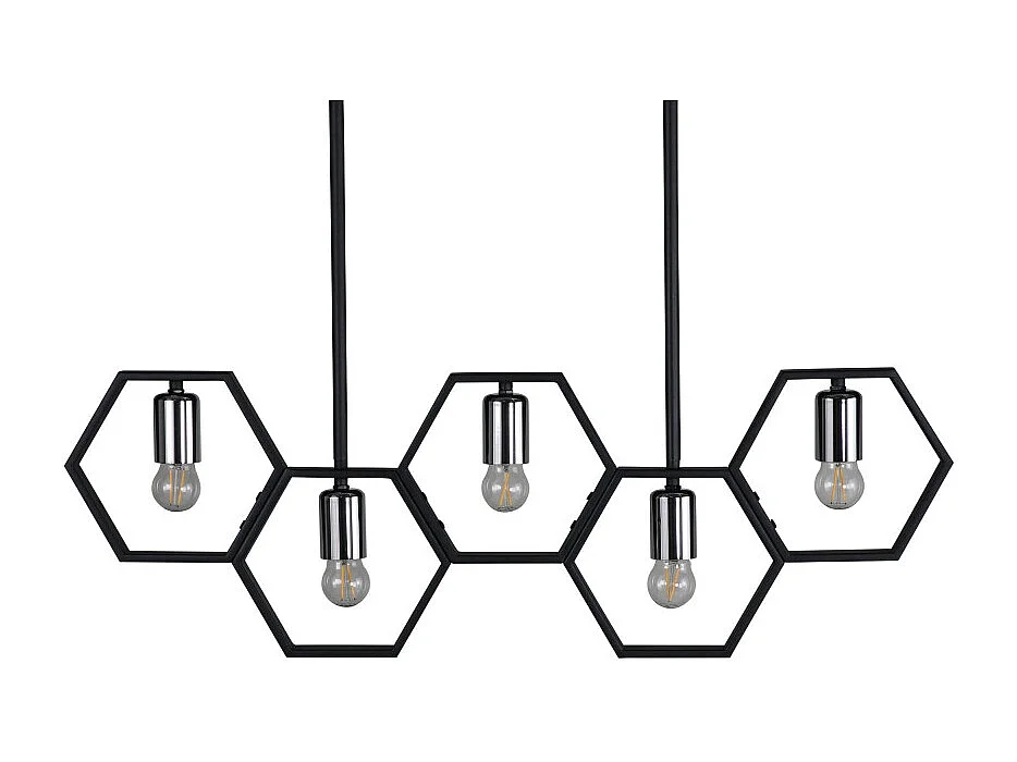 Queen B verlichting hanglamp 80x4,2x26cm staal zwart.