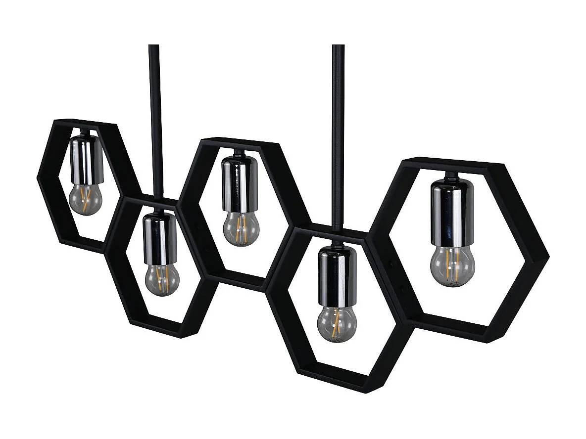 Queen B verlichting hanglamp 80x4,2x26cm staal zwart.