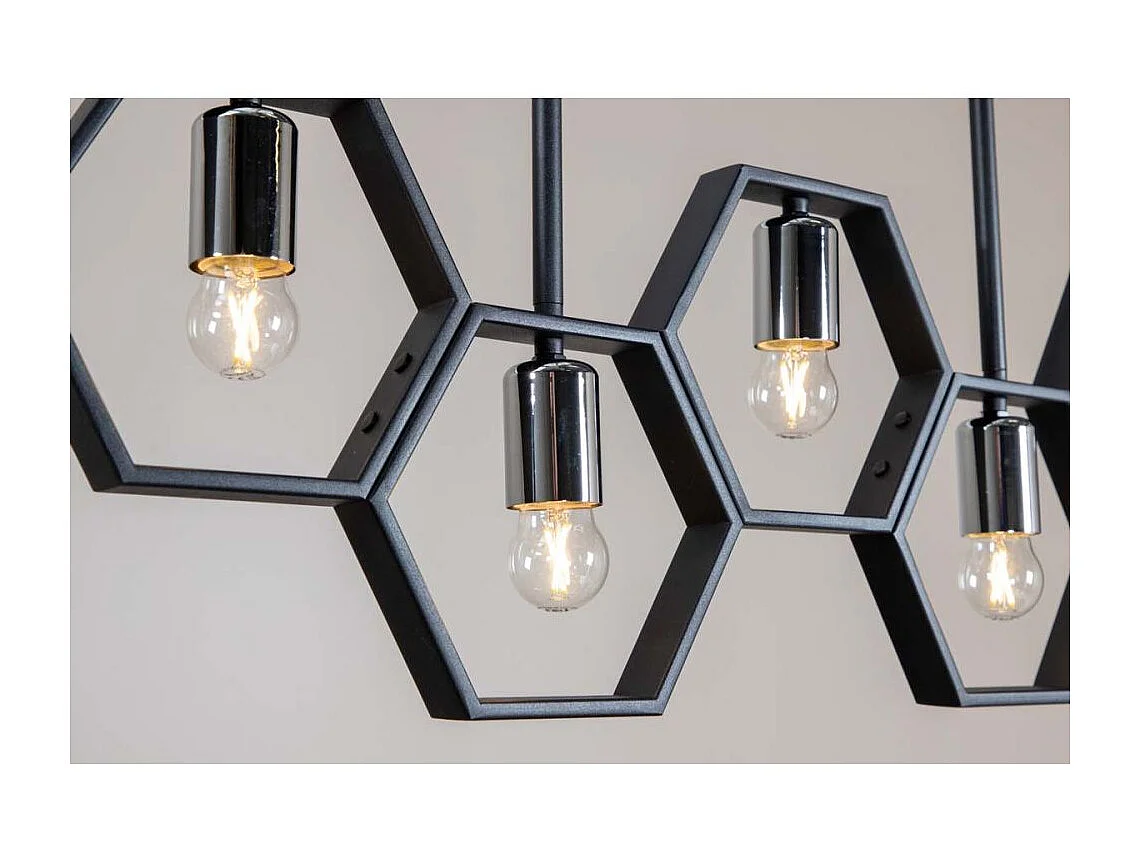 Queen B verlichting hanglamp 80x4,2x26cm staal zwart.