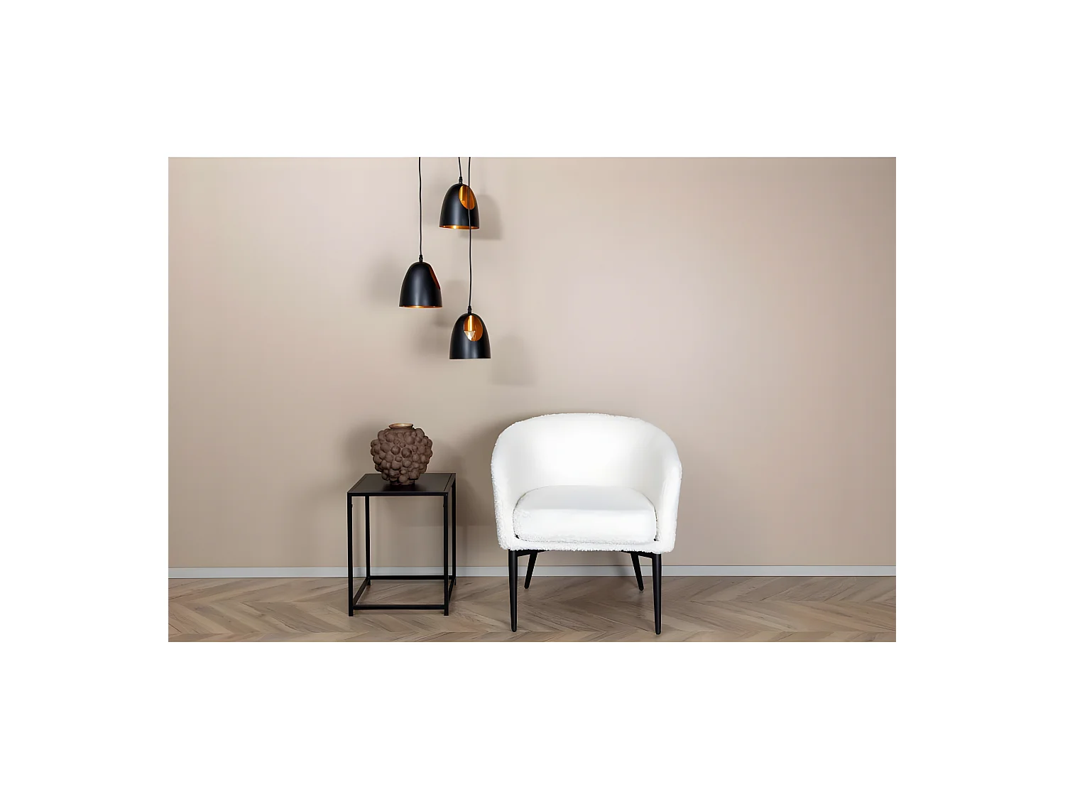 Elda verlichting hanglamp Ø40cm staal zwart, koper.