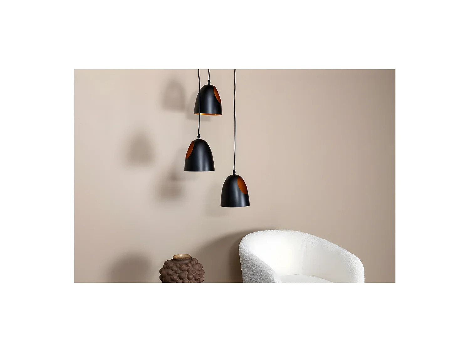 Elda verlichting hanglamp Ø40cm staal zwart, koper.