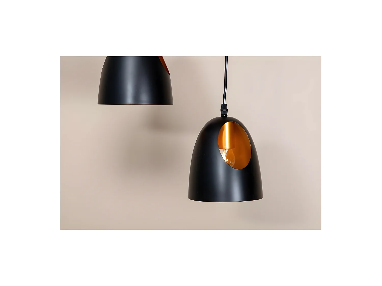 Elda verlichting hanglamp Ø40cm staal zwart, koper.