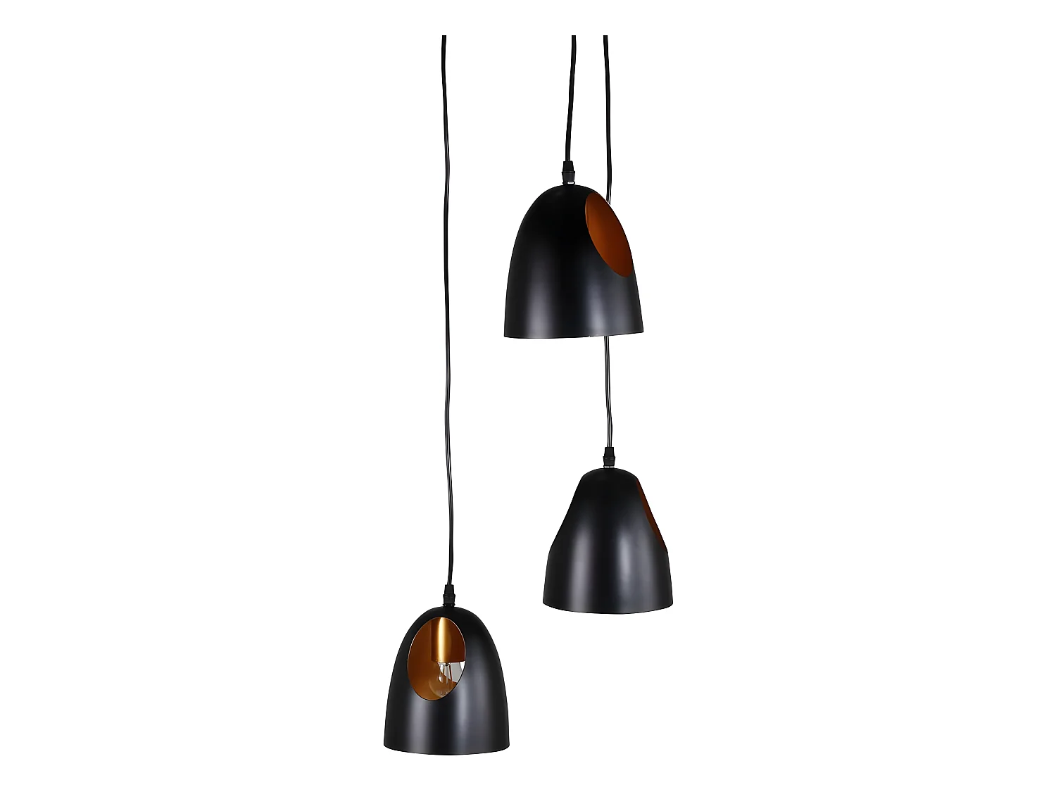 Lampe Suspension Déco 3 Lampes "Elda" 144cm Noir