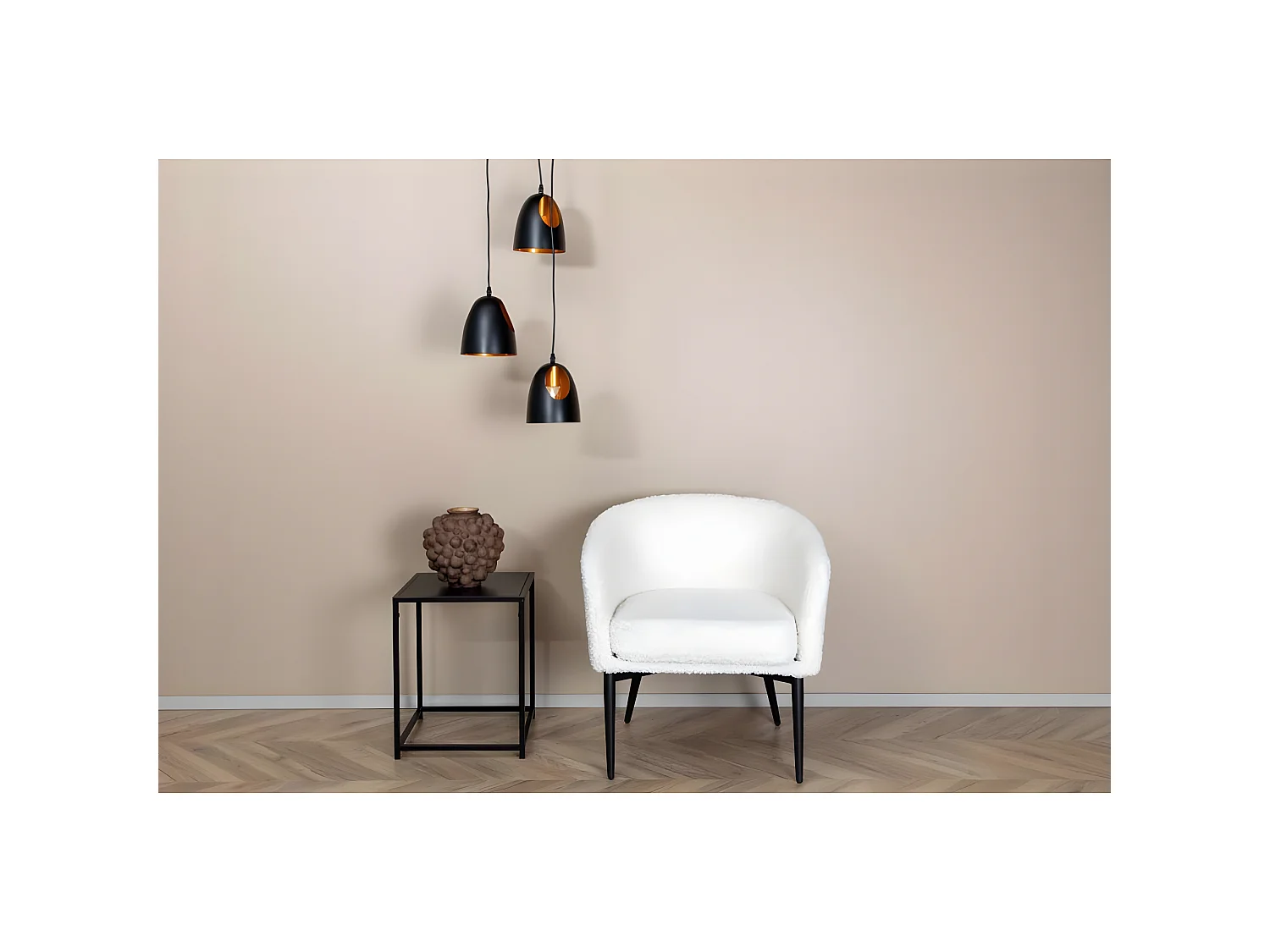 Elda verlichting hanglamp Ø40cm staal zwart, koper.