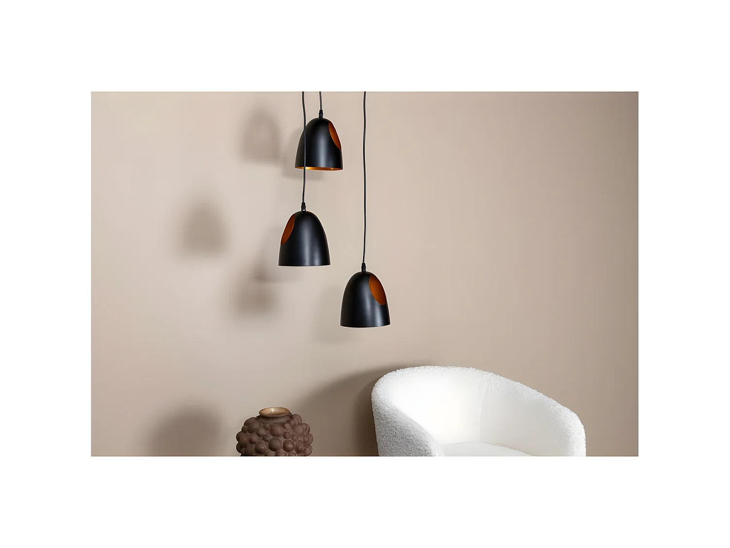 Elda verlichting hanglamp Ø40cm staal zwart, koper.