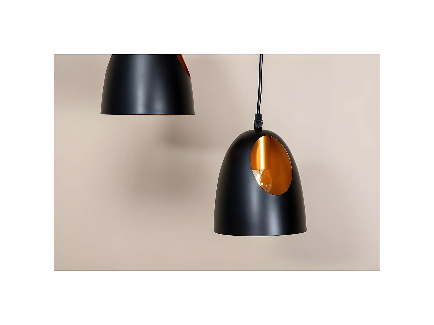 Elda verlichting hanglamp Ø40cm staal zwart, koper.