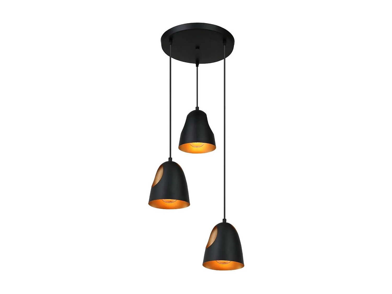 Elda verlichting hanglamp Ø40cm staal zwart, koper.