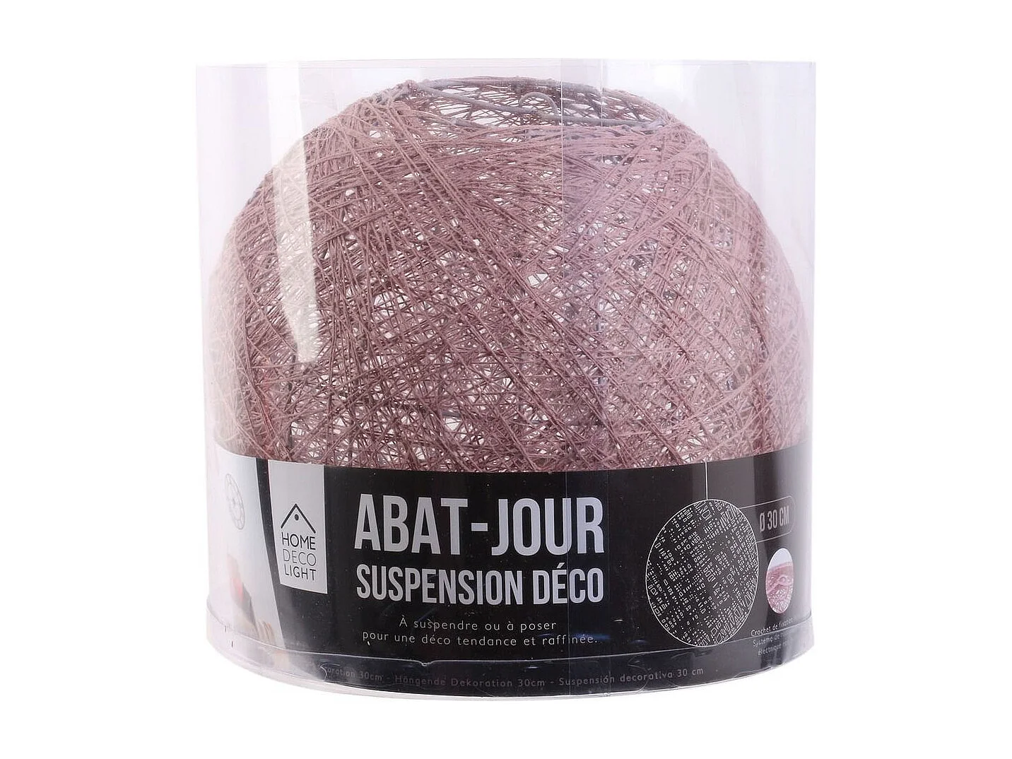 Suspension Interieur Rose Poudre 30cm Rose