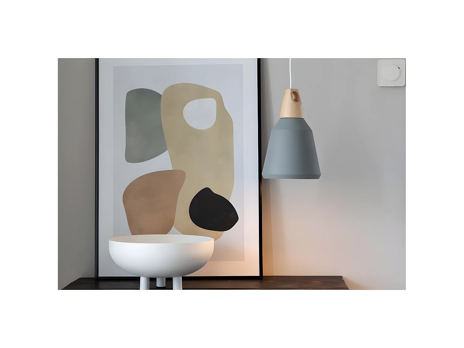 Lampe Suspension "Nao" 24cm Gris Foncé