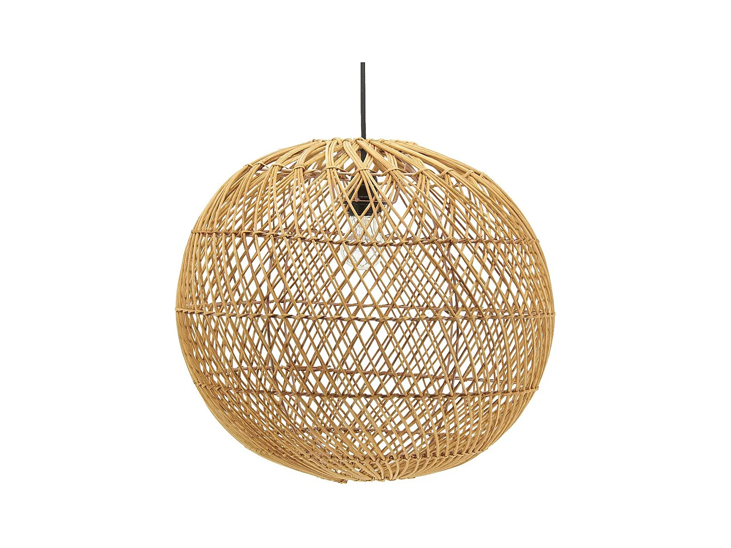Abat-jour pour suspension boule en rotin Grand modèle