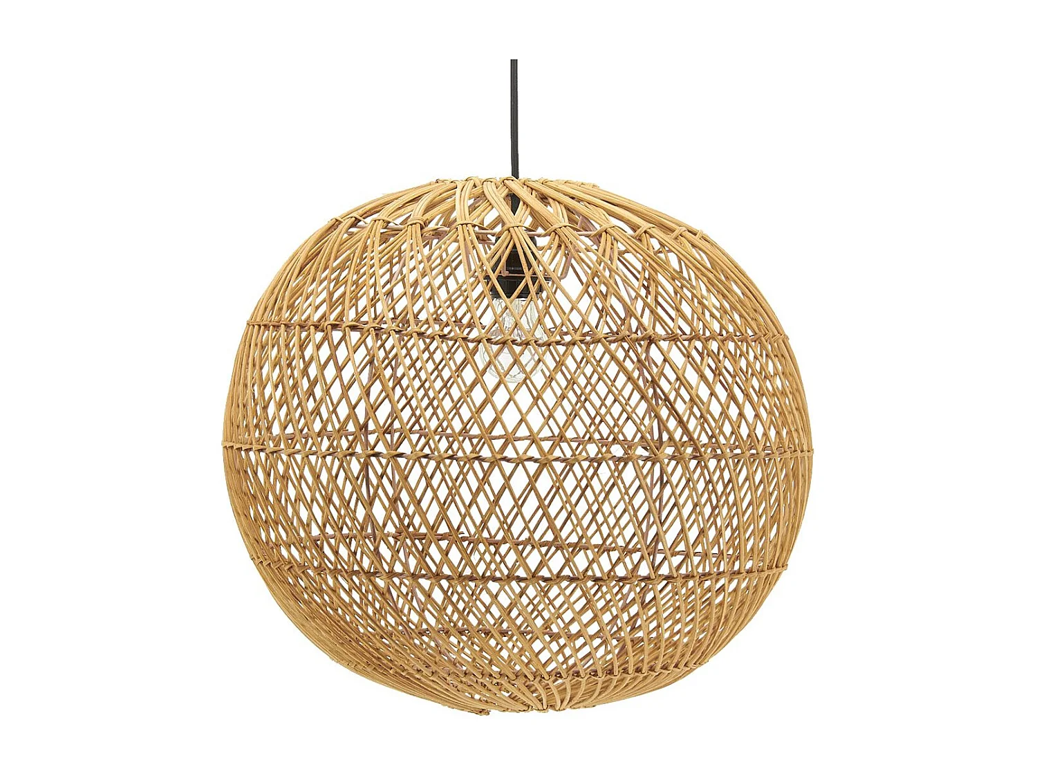 Abat-jour pour suspension boule en rotin Grand modèle
