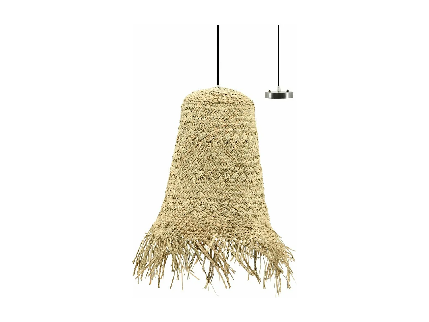 Suspension frange en jonc naturel