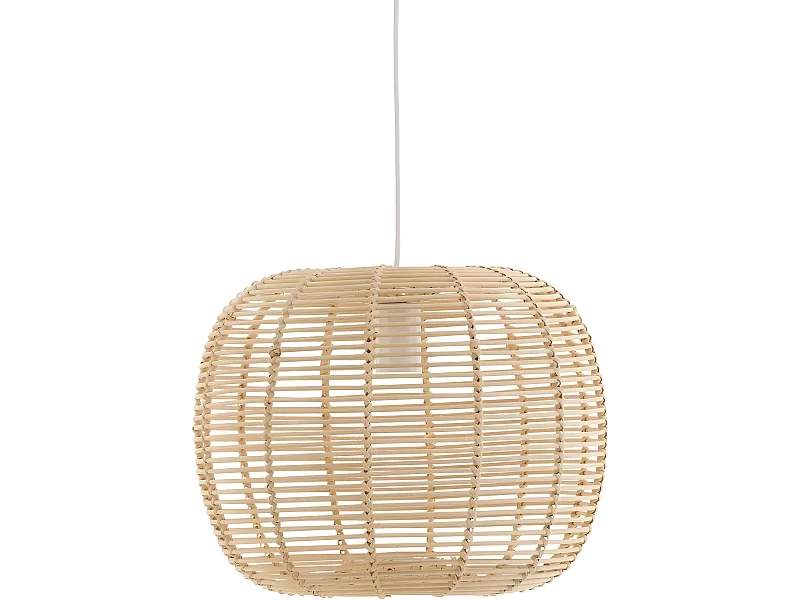 Fence verlichting hanglamp 41x41x30cm rotan wit, hout.