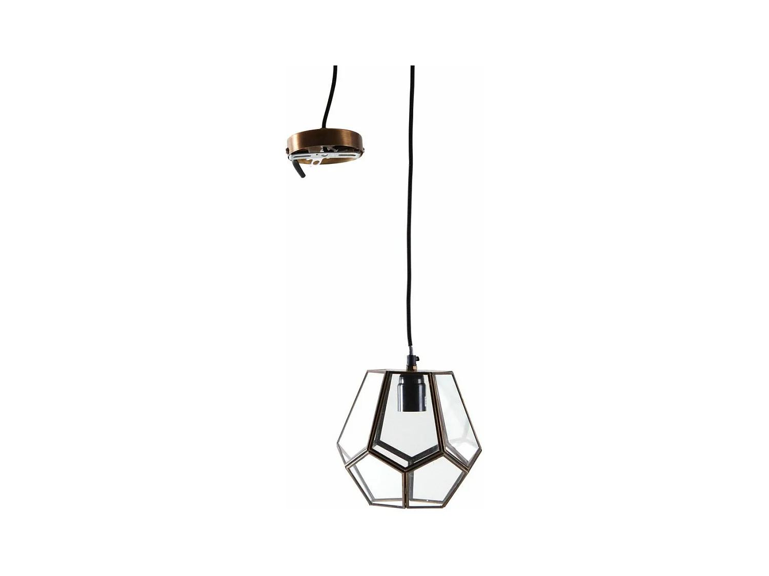 Lampe suspension laiton et verre