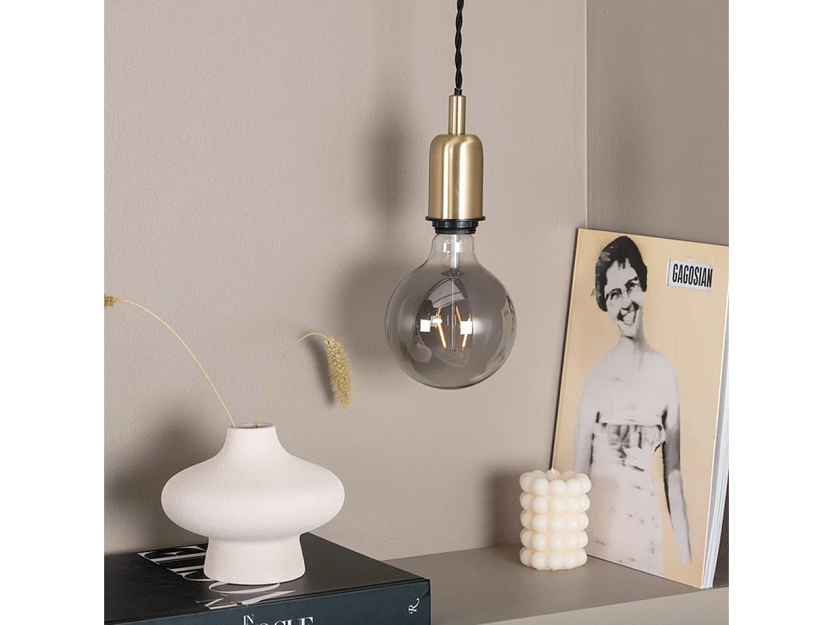 Hang verlichting hanglamp 10x10x120cm staal zwart, messing.